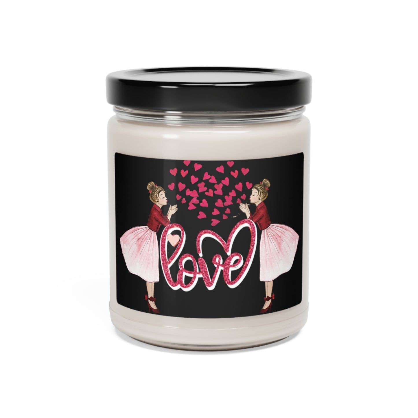 Free Flowing Love Hearts Scented Soy Candle, 9oz