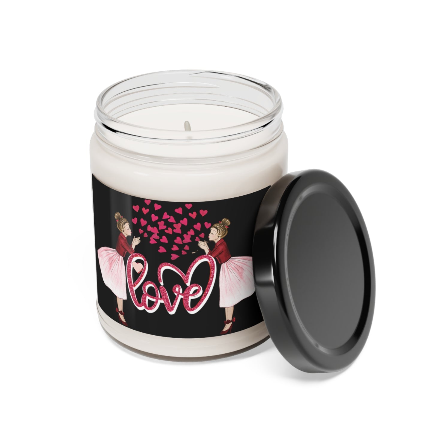 Free Flowing Love Hearts Scented Soy Candle, 9oz