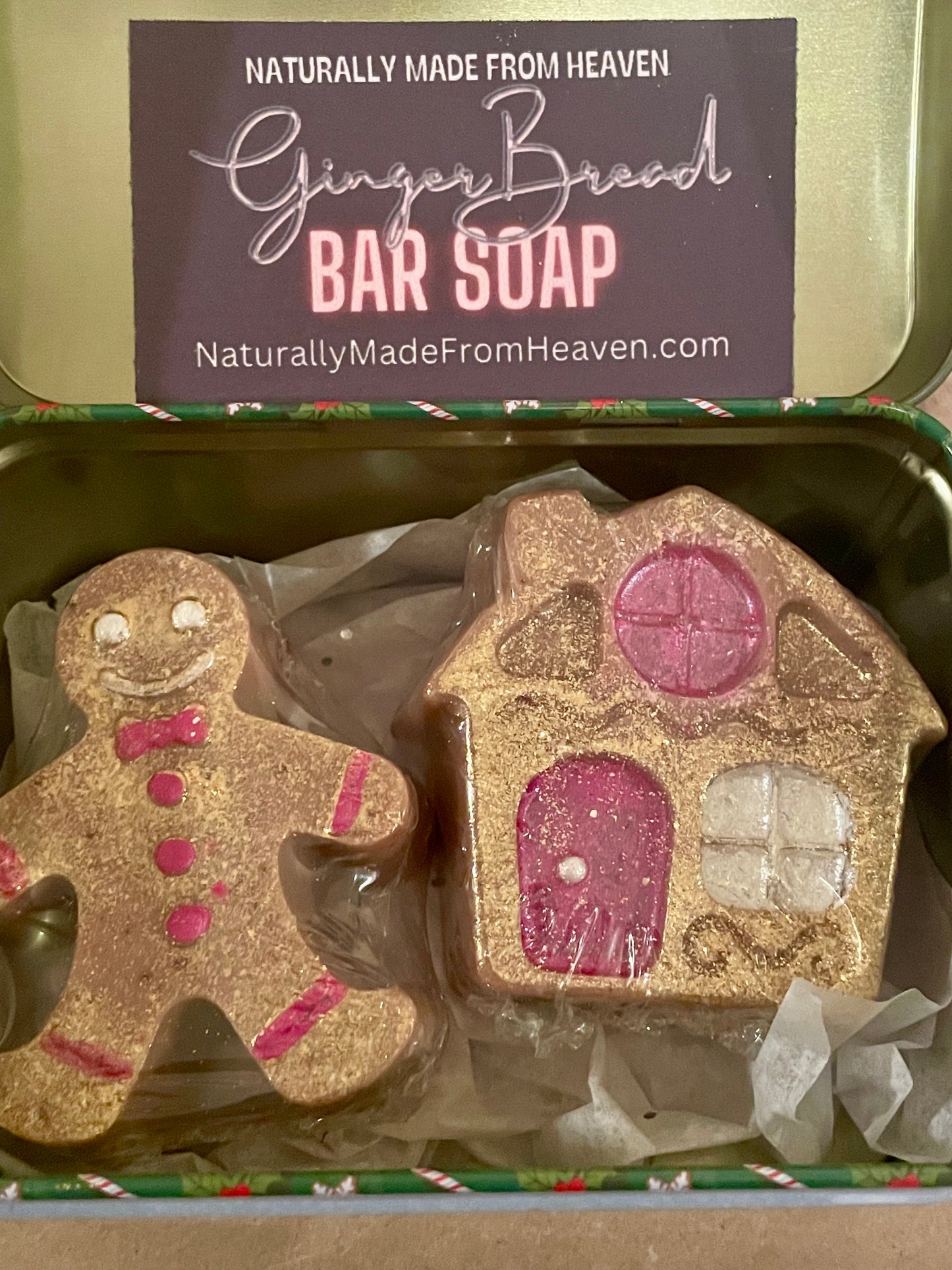 Gingerbread Man & House Soap Gift Set Tin