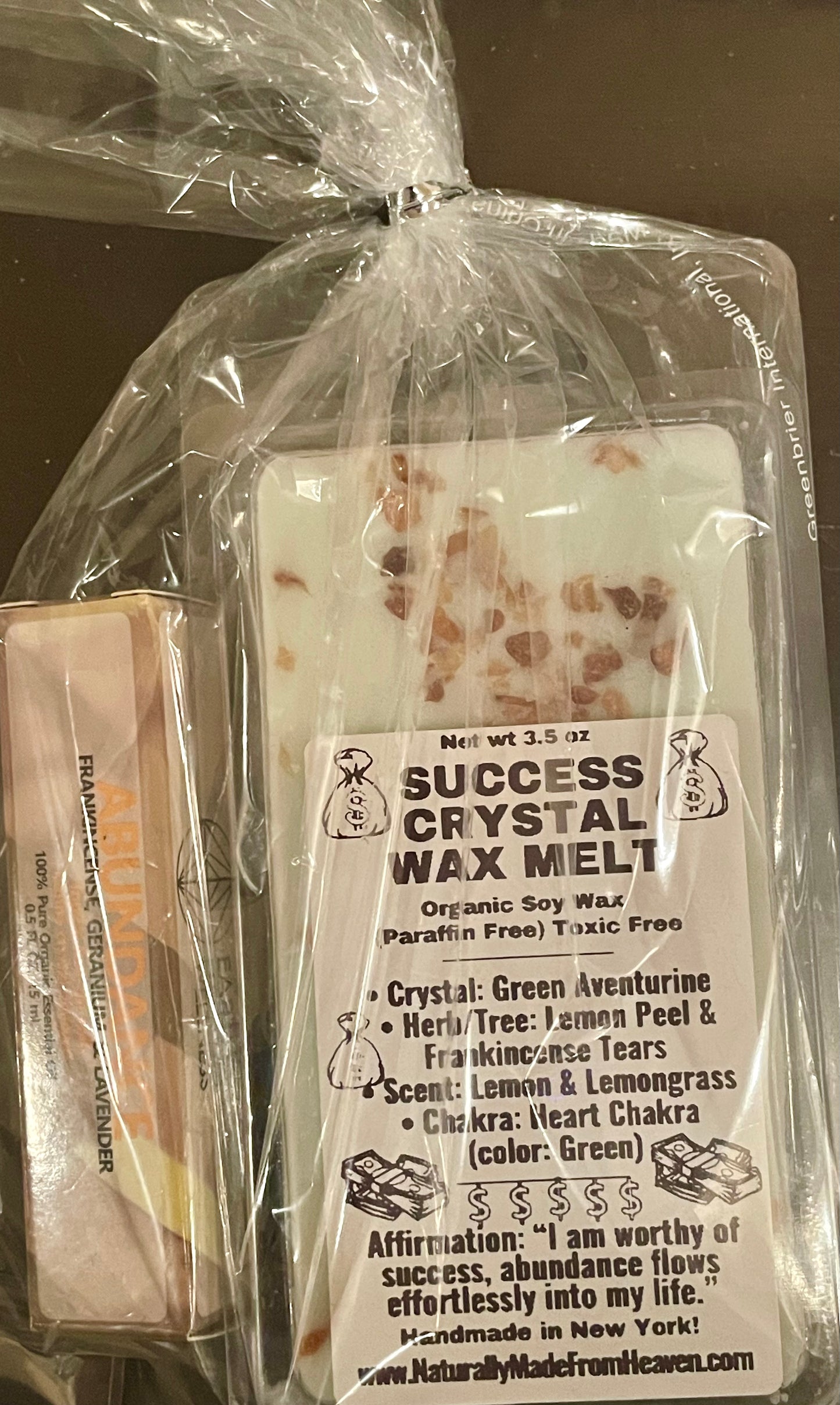 Crystal Infused Essential Oil Roller Bottle/Wax Melts Gift Set