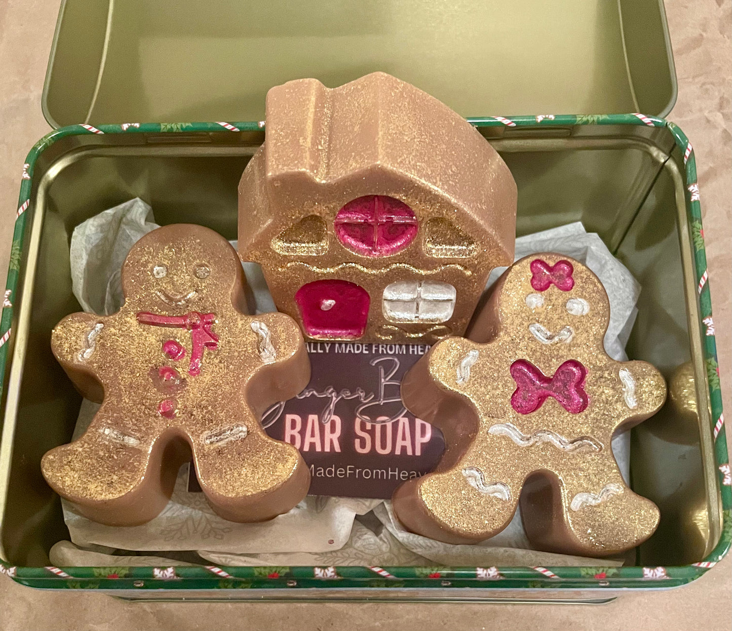 Gingerbread Man & House Soap Gift Set Tin