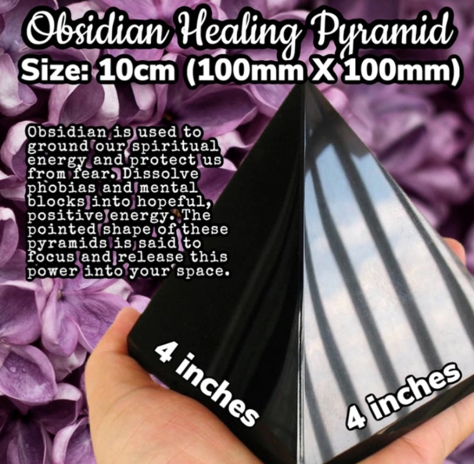 XL Black Obsidian Pyramid (EMF PROTECTION)