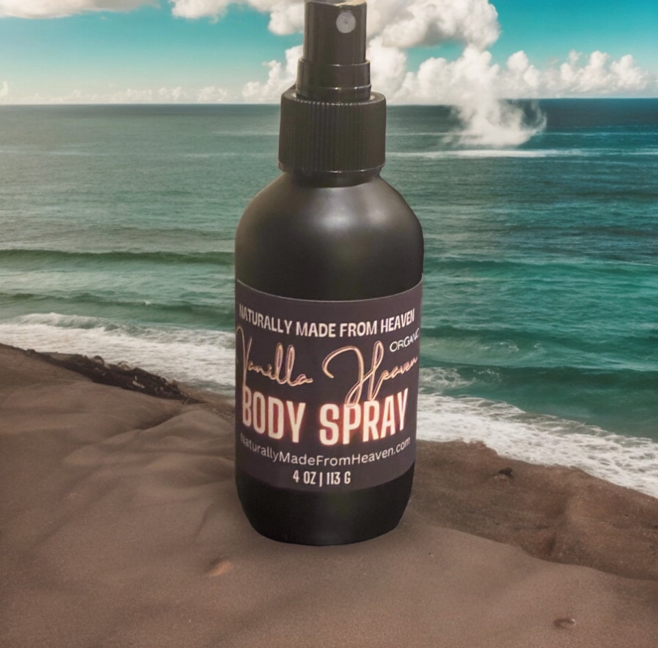 Organic Vanilla Heaven Body Spray/Makeup Setting Spray/Room & Linen Spray! (4 in 1)