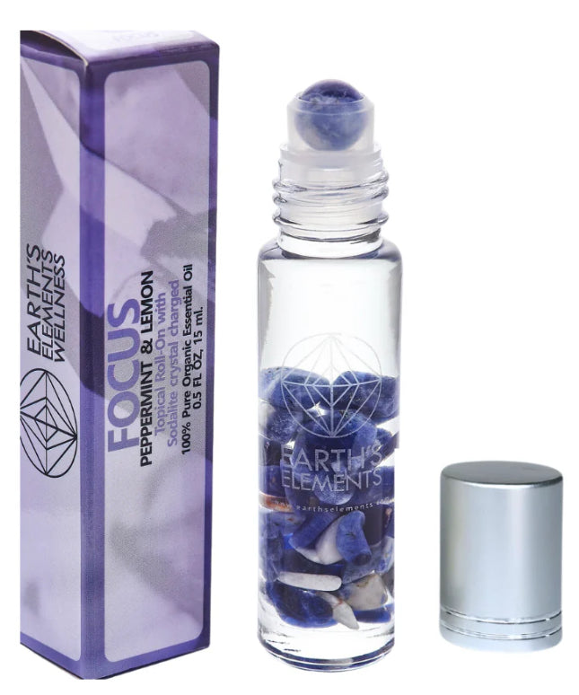 Focus Organic Roll-On Bottle (Crystal Infused)