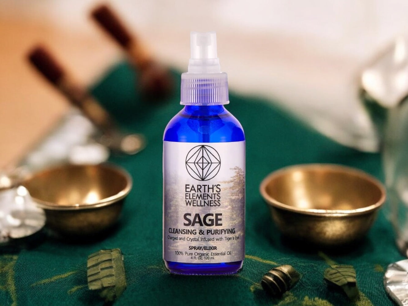 Organic Sage Spray (Crystal Infused)