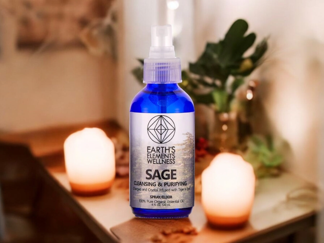 Organic Sage Spray (Crystal Infused)