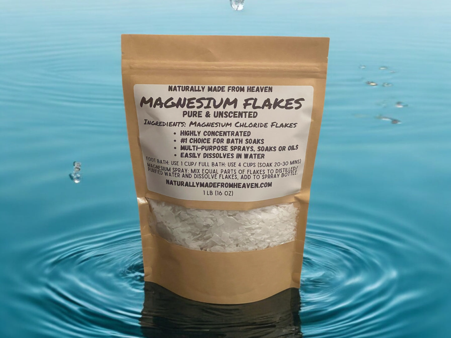 Pure Magnesium Flakes 1LB (16 oz) Unscented