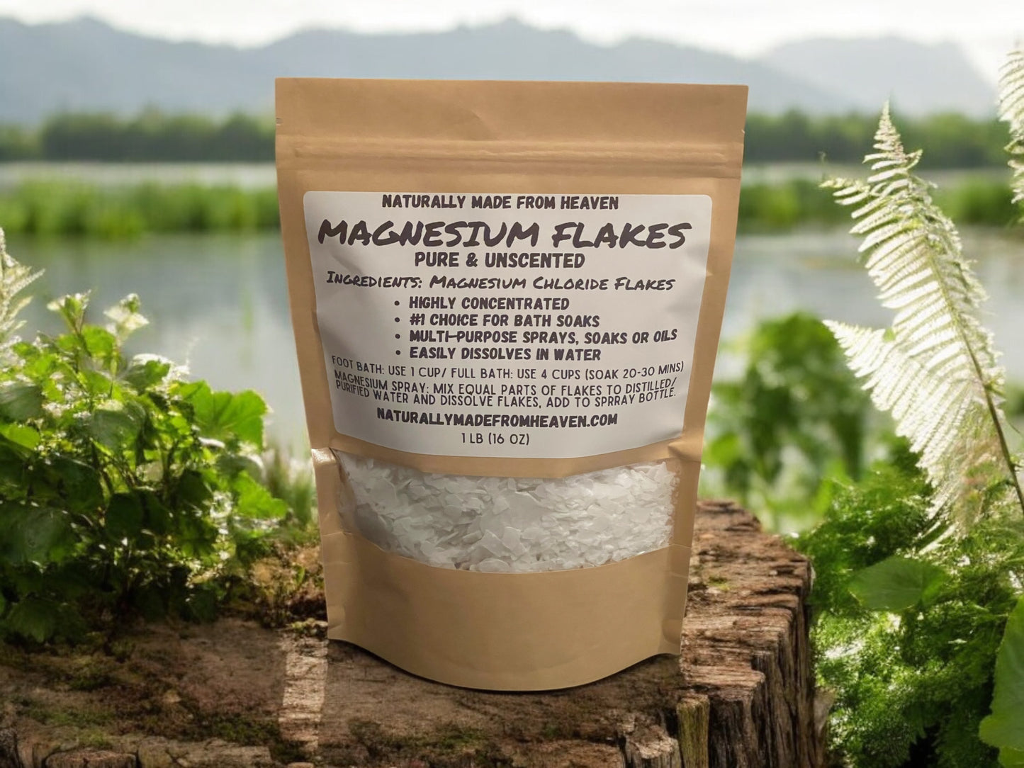 Pure Magnesium Flakes 1LB (16 oz) Unscented