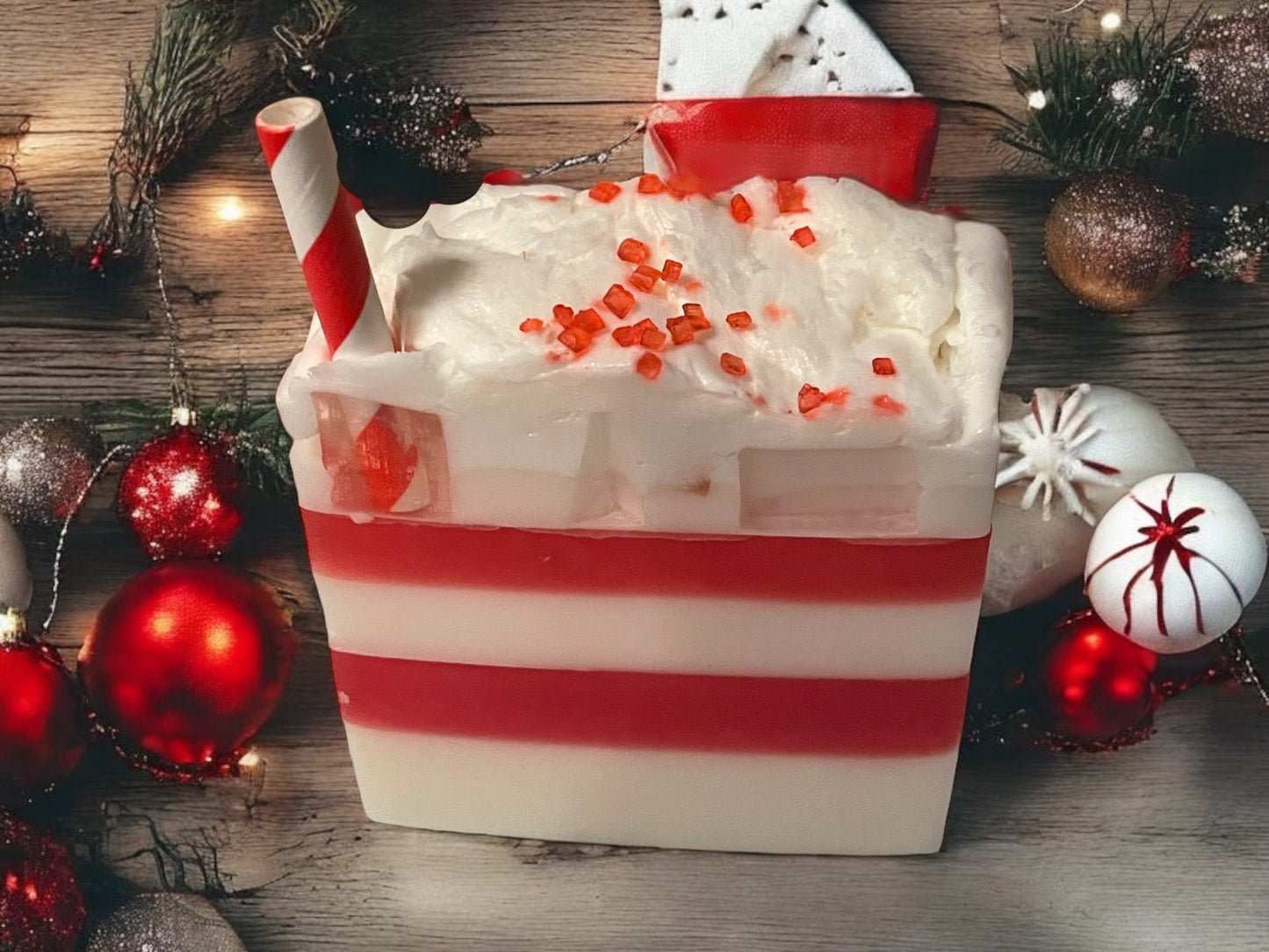 Candy Cane Soap Bar