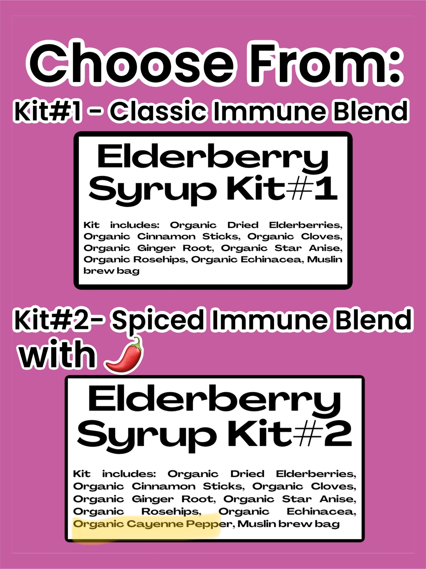 Organic Elderberry Syrup Kits