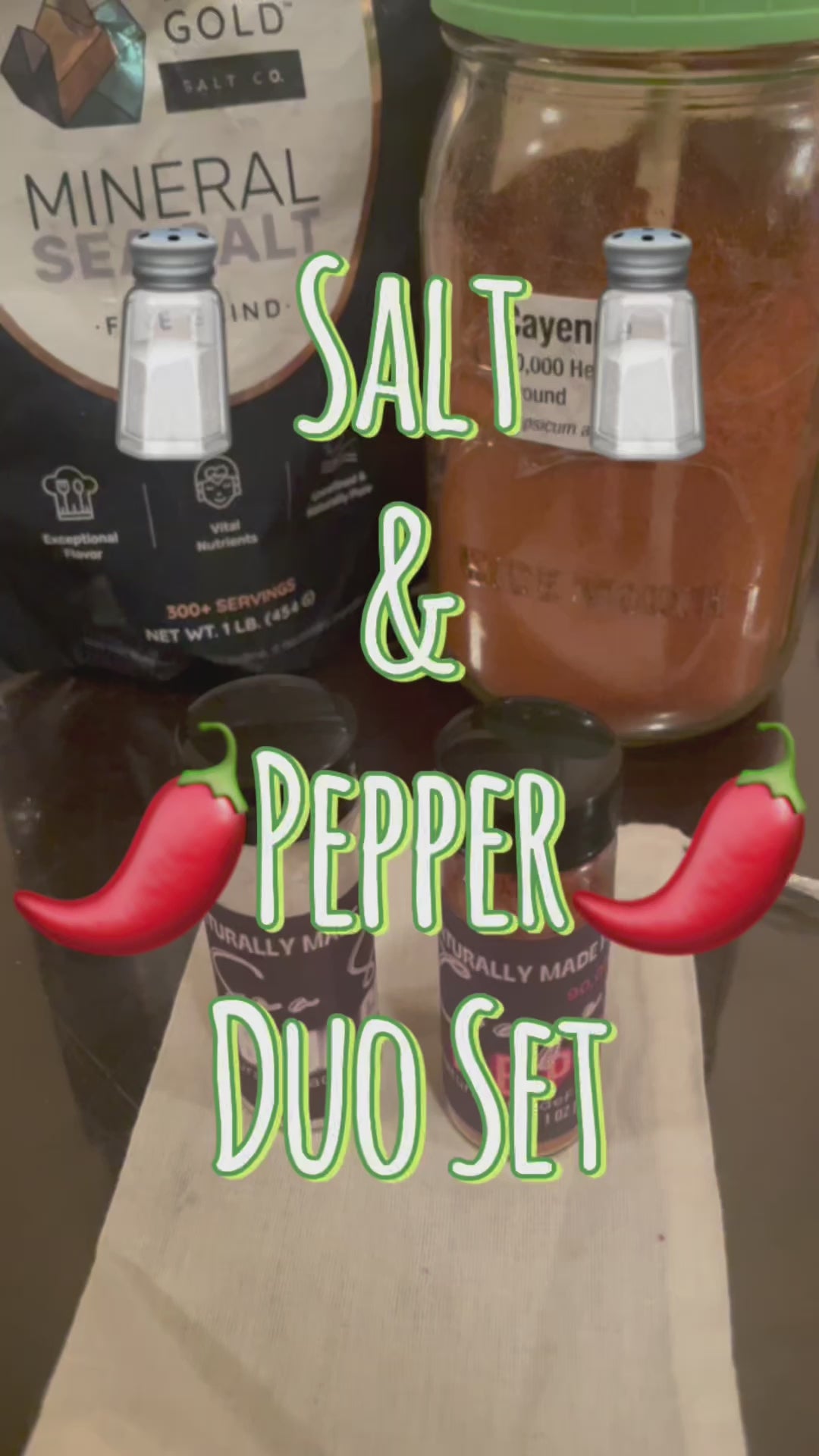 Load video: Salt &amp; Cayenne Duo Travel Size Kit